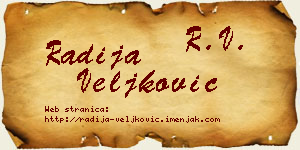 Radija Veljković vizit kartica